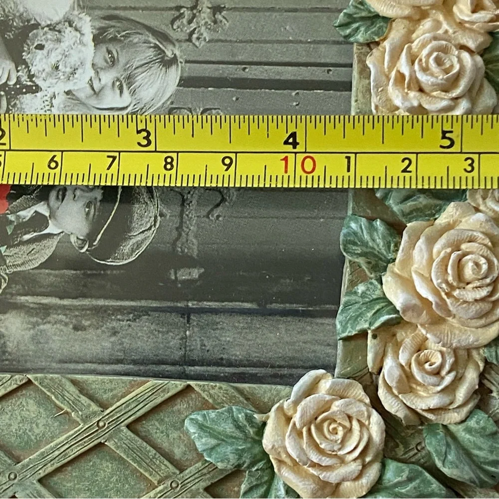Picture Frame Roses Cottage-core Resin 3D Floral Ornate Victorian. 3.5 X 5 Photo